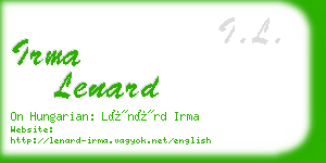 irma lenard business card